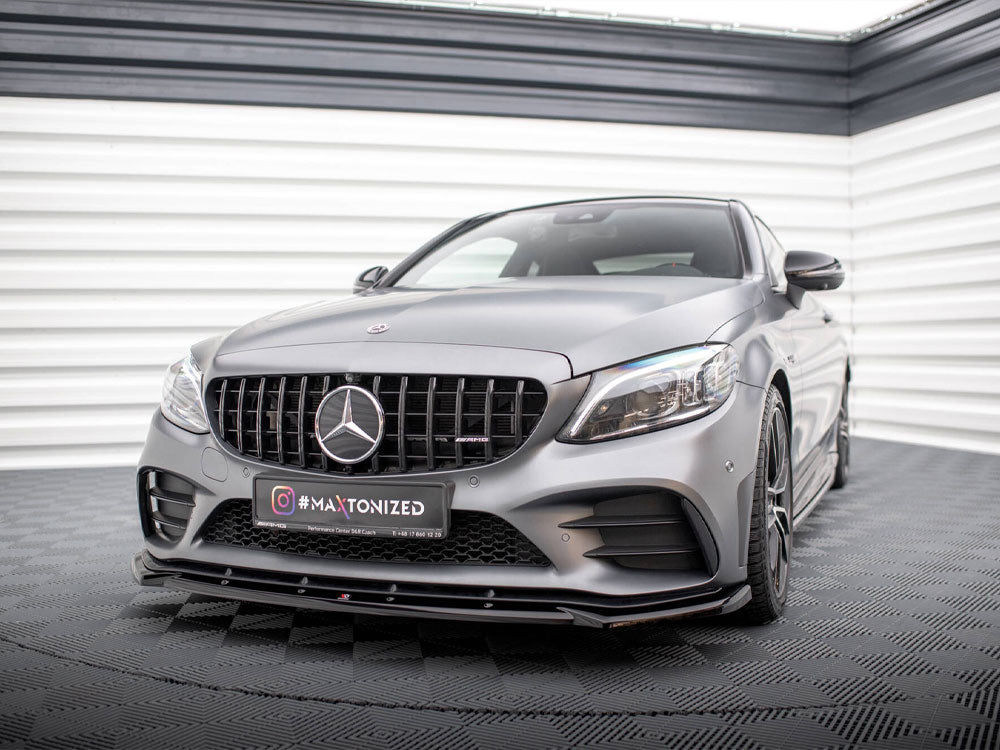 Maxton Design - Aftermarket  Front Splitter V.2 Mercedes-AMG C43 Coupe / Sedan / Estate C205 / W205 / S205 Facelift