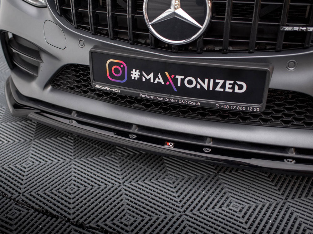 Maxton Design - Aftermarket  Front Splitter V.2 Mercedes-AMG C43 Coupe / Sedan / Estate C205 / W205 / S205 Facelift
