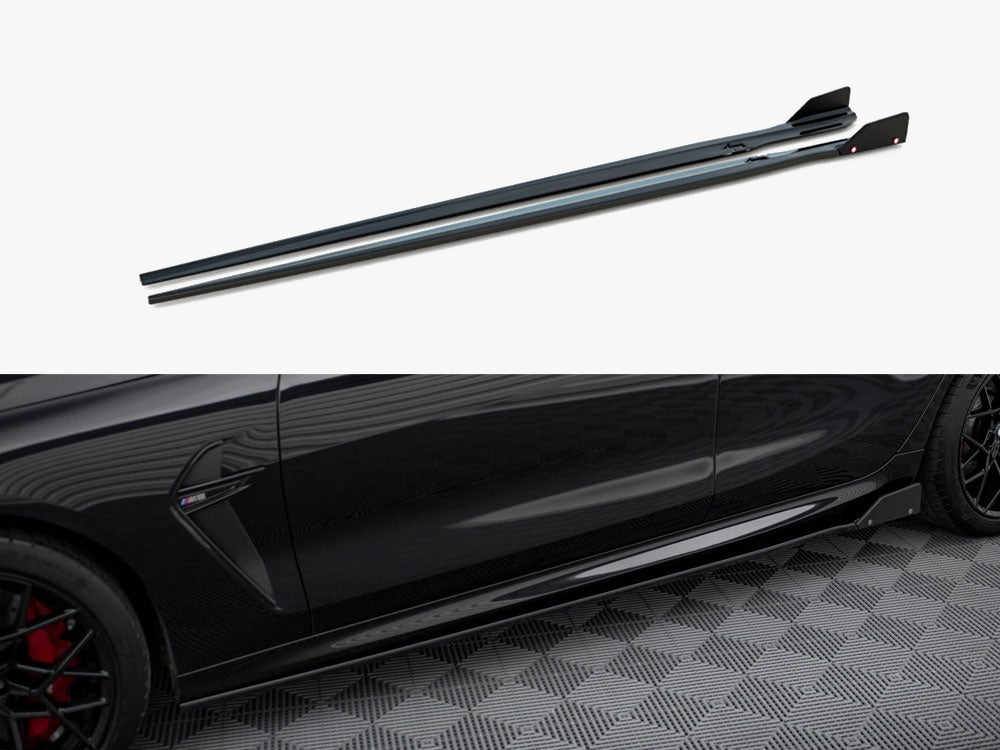 Maxton Design - Aftermarket  Side Skirts Diffusers V.1 + Flaps BMW M8 Gran Coupe F93 / 8 Gran Coupe M-Pack G16