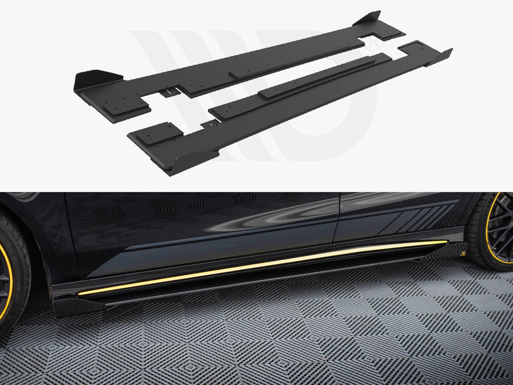 Maxton Design - Aftermarket  Street PRO Side Skirts Diffusers + Flaps Mercedes-AMG CLA 45 C117 Facelift