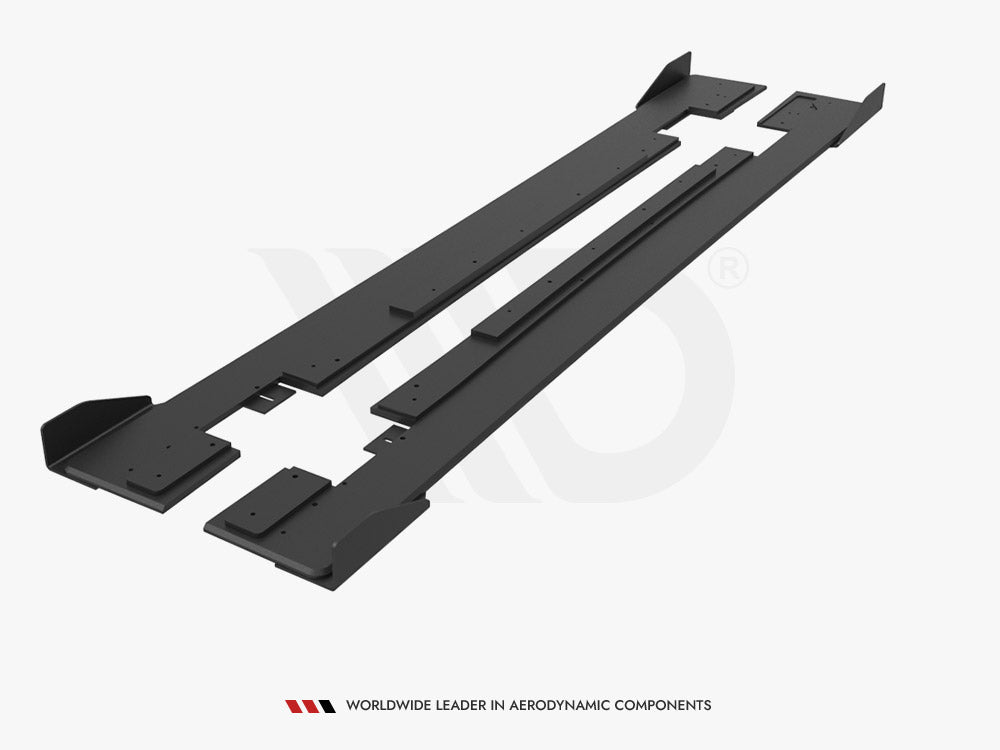 Maxton Design - Aftermarket  Street PRO Side Skirts Diffusers + Flaps Mercedes-AMG CLA 45 C117 Facelift