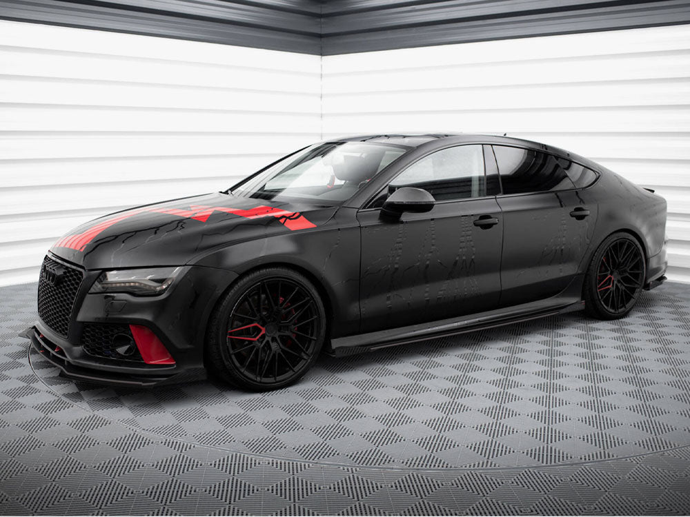 Maxton Design - Aftermarket  Street PRO Side Skirts Diffusers + Flaps Audi RS7 C7
