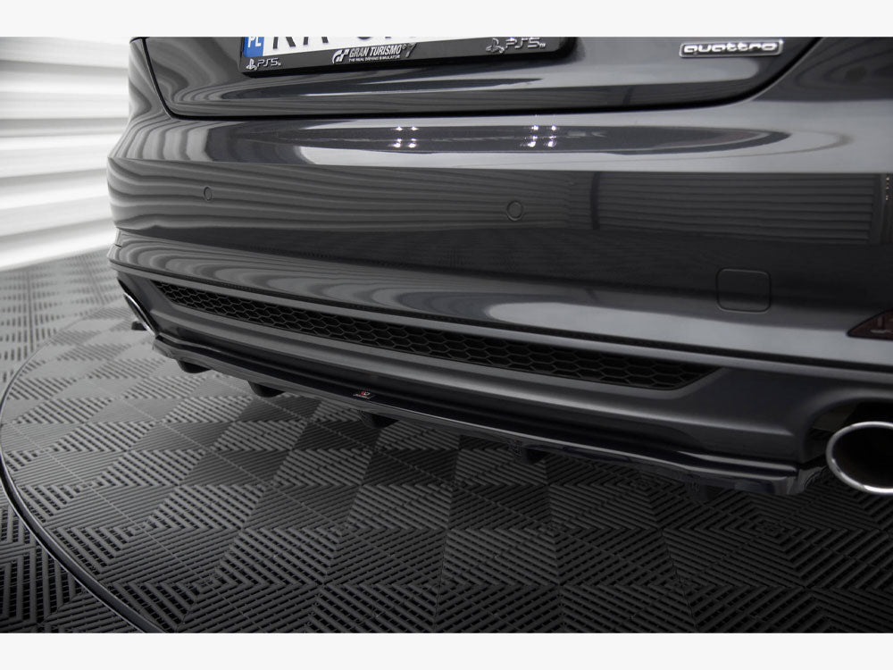 Maxton Design - Aftermarket  Central Rear Splitter (Vertical Bars) Audi A5 S-Line F5 Coupe / Sportback