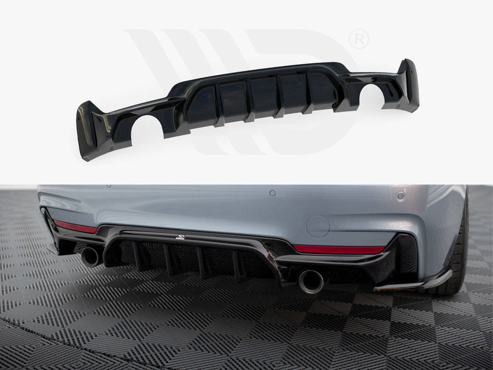 Maxton Design - Aftermarket  REAR VALANCE BMW 4 COUPE / GRAN COUPE / CABRIO M-PACK F32 / F36 / F33 (VERSION WITH EXHAUST ON BOTH SIDES)