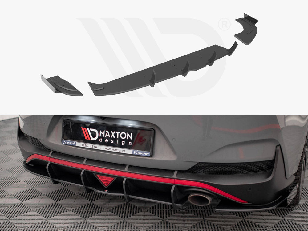 Maxton Design - Aftermarket  Street PRO Rear Diffuser + Flaps Hyundai I30 Fastback N-Line Mk3 Facelift