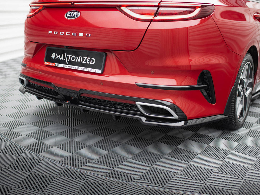 Maxton Design - Aftermarket  CENTRAL REAR SPLITTER (VERTICAL BARS) KIA PROCEED GT-LINE MK1