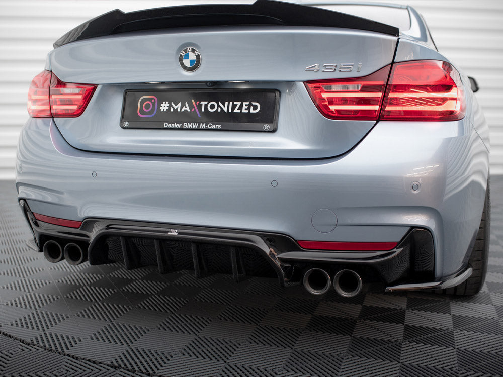 Maxton Design - Aftermarket  REAR VALANCE BMW 4 COUPE / GRAN COUPE / CABRIO M-PACK F32 / F36 / F33 (VERSION WITH DUAL EXHAUSTS ON BOTH SIDES)