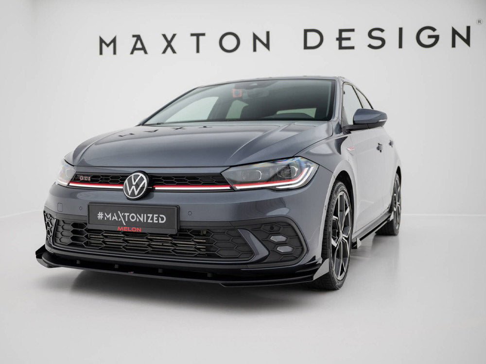 Maxton Design - Aftermarket   Street PRO Front Splitter + Flaps Volkswagen Polo GTI Mk6 Facelift