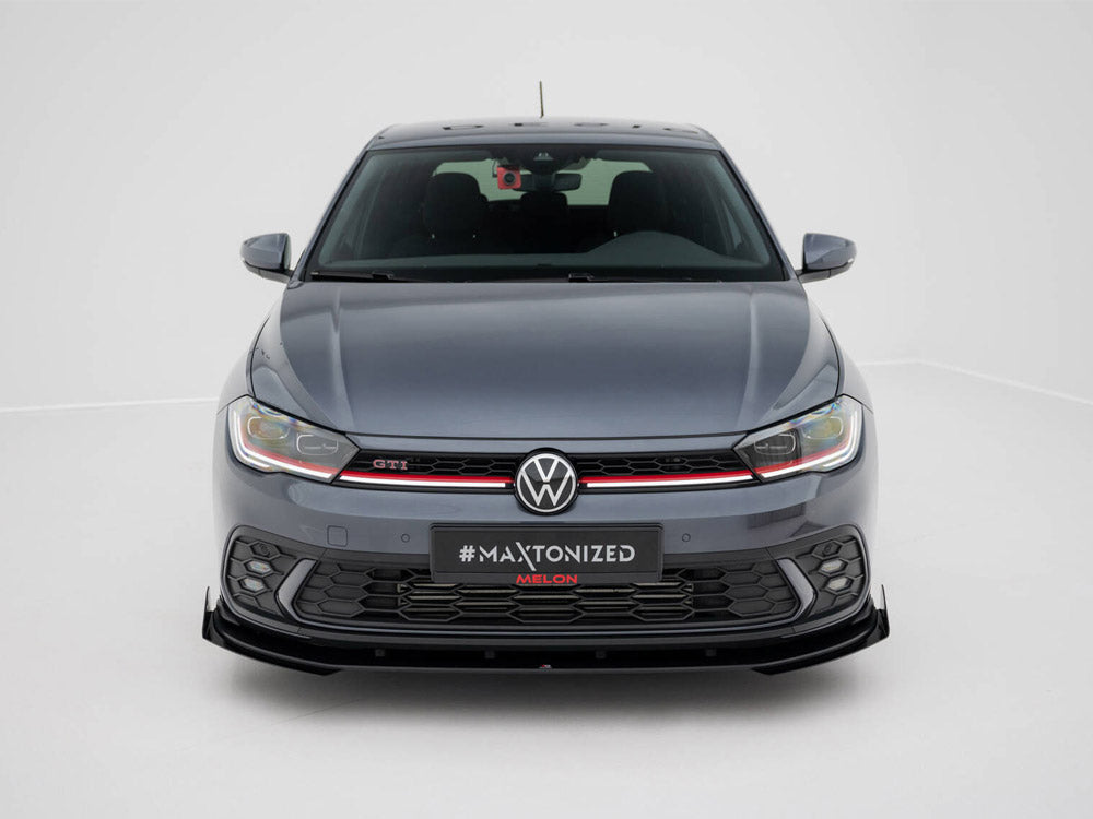Maxton Design - Aftermarket   Street PRO Front Splitter + Flaps Volkswagen Polo GTI Mk6 Facelift