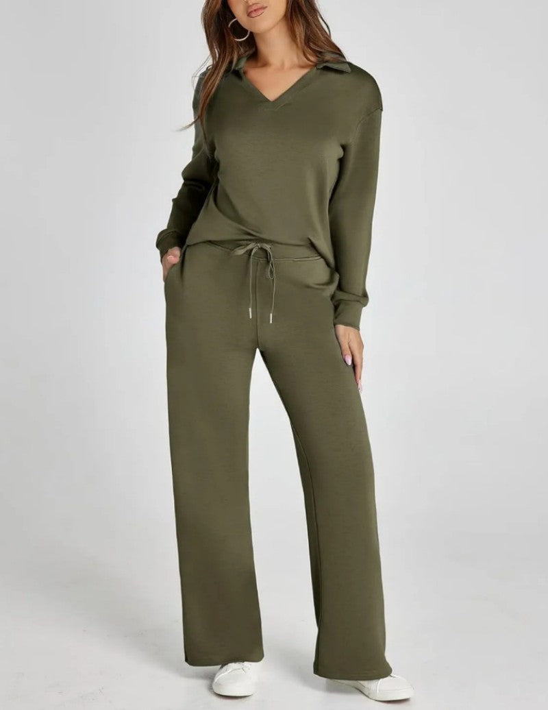 Horn trousers two-piece set-embroidered Ma Biao