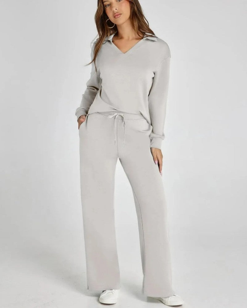 Horn trousers two-piece set-embroidered Ma Biao