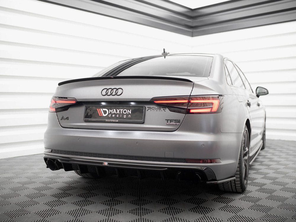 Maxton Design - Aftermarket  Rear Valance Audi A4 S-Line B9 (Version with single exhaust tips on one side)