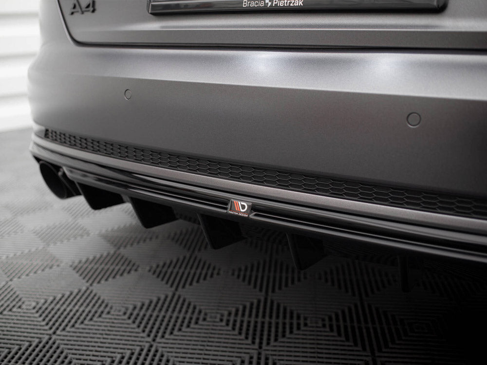 Maxton Design - Aftermarket  Rear Valance Audi A4 S-Line B9 (Version with single exhaust tips on one side)