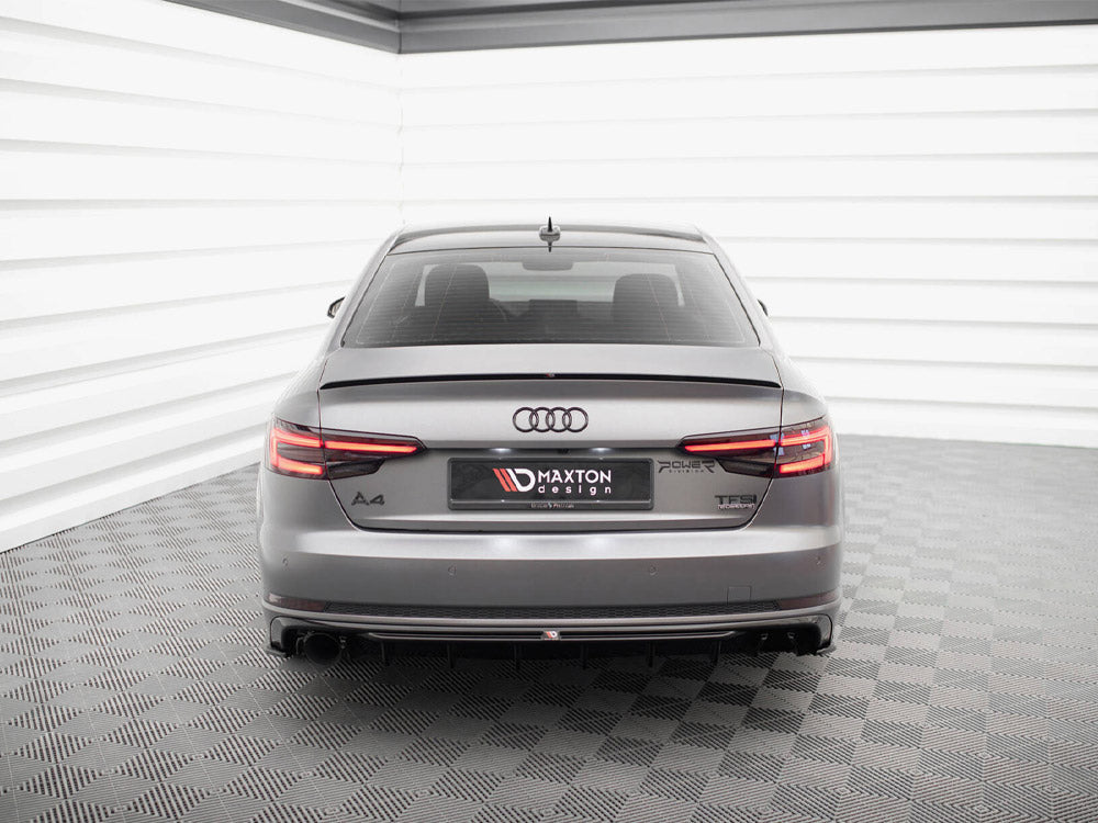 Maxton Design - Aftermarket  Rear Valance Audi A4 S-Line B9 (Version with single exhaust tips on one side)