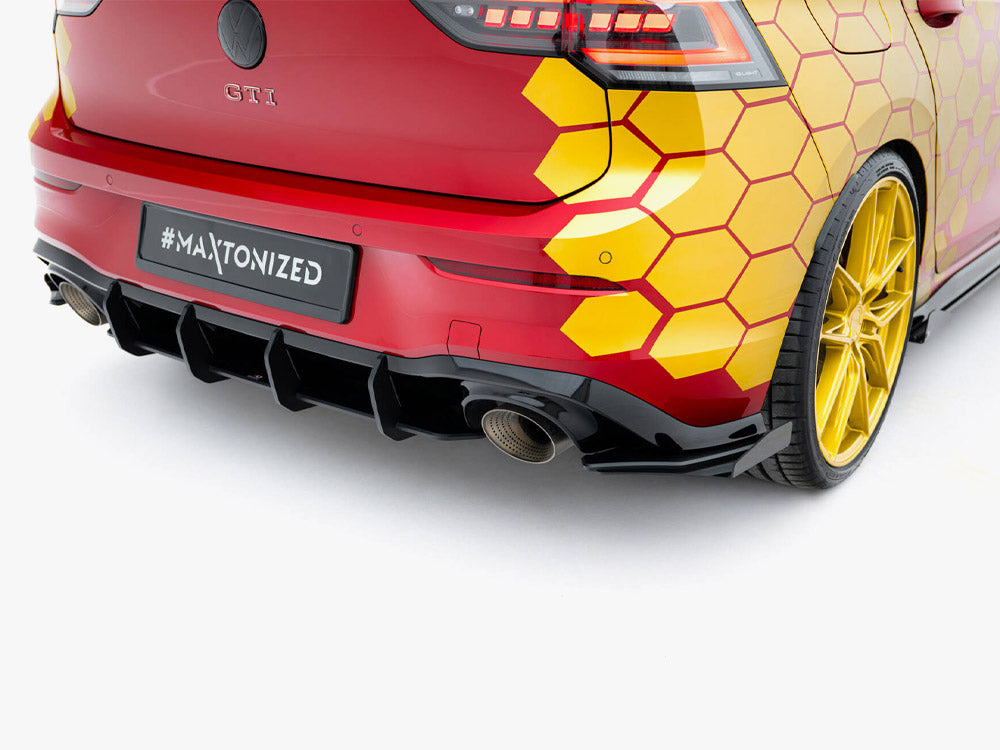 Maxton Design - Aftermarket  Street PRO Rear Side Splitters + Flaps Volkswagen Golf GTI Clubsport Mk8 Facelift