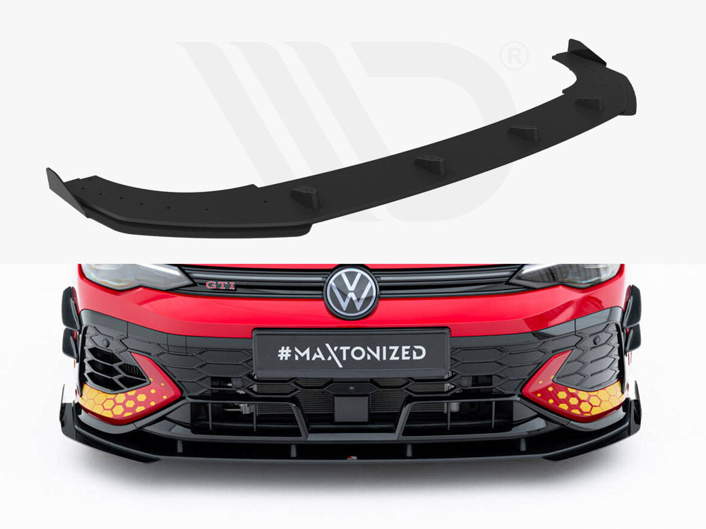 Maxton Design - Aftermarket  Street PRO Front Splitter + Flaps Volkswagen Golf GTI Clubsport Mk8 Facelift