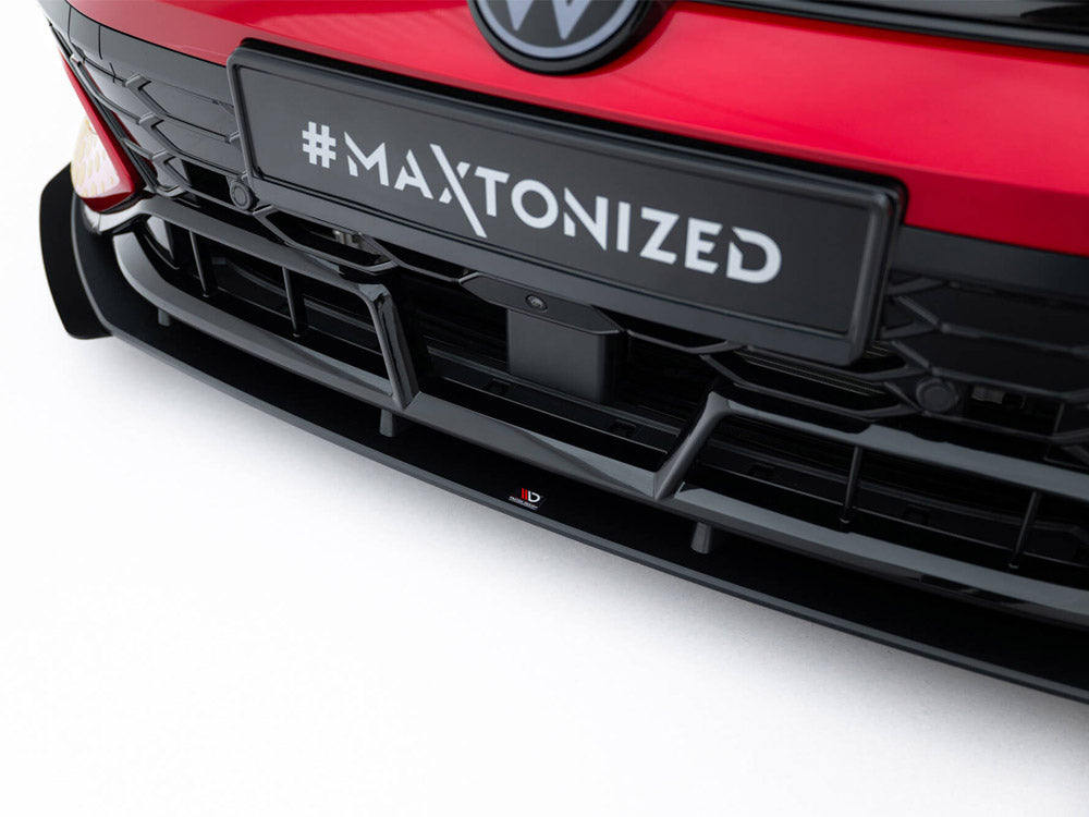 Maxton Design - Aftermarket  Street PRO Front Splitter + Flaps Volkswagen Golf GTI Clubsport Mk8 Facelift