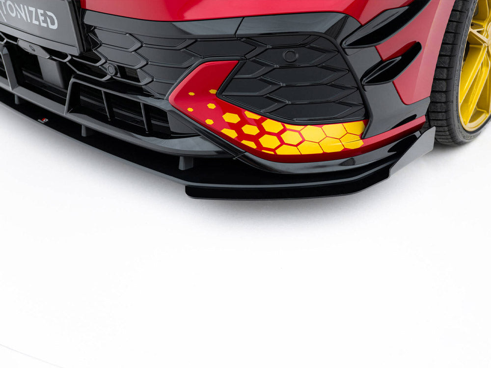 Maxton Design - Aftermarket  Street PRO Front Splitter + Flaps Volkswagen Golf GTI Clubsport Mk8 Facelift