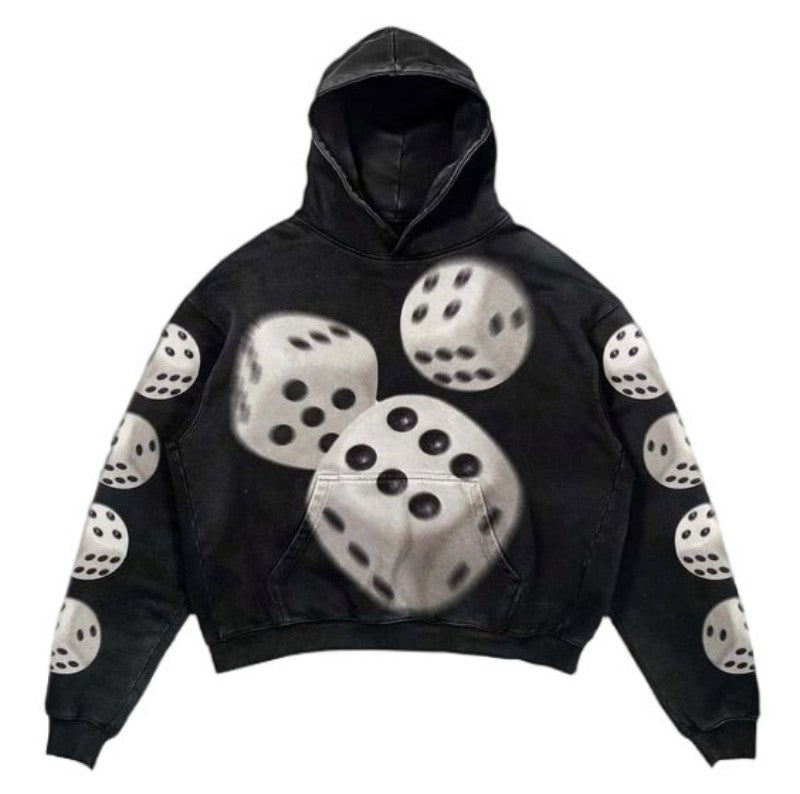 Printed Zip-Up Hoodie Sweatshirt
