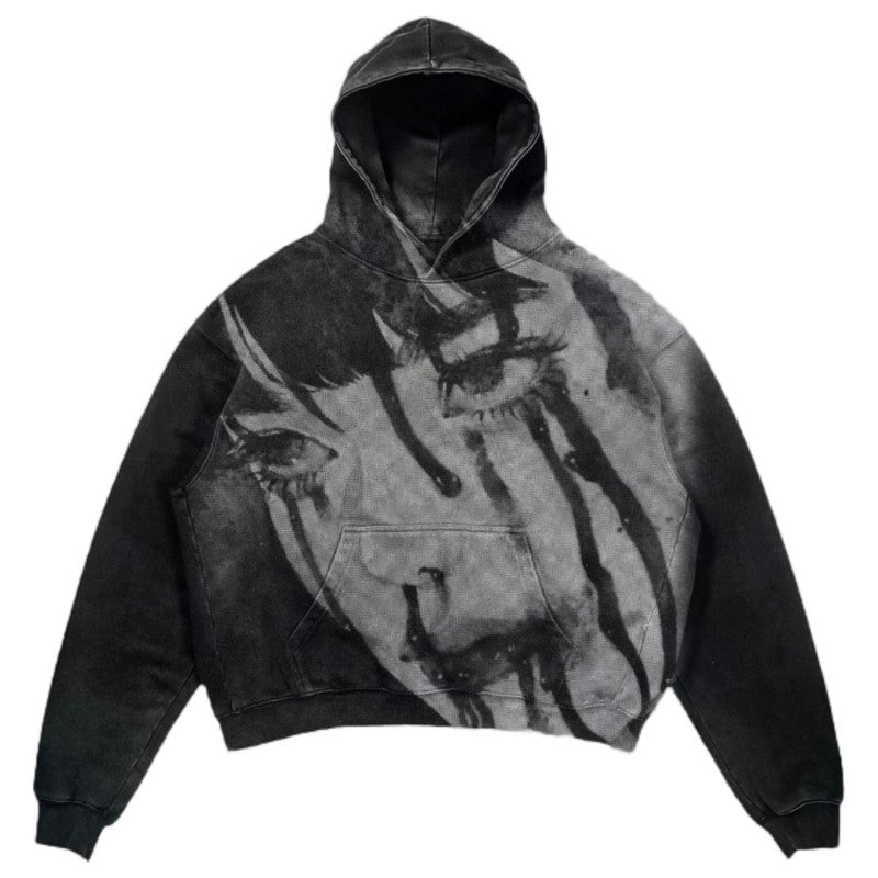 Printed Zip-Up Hoodie Sweatshirt