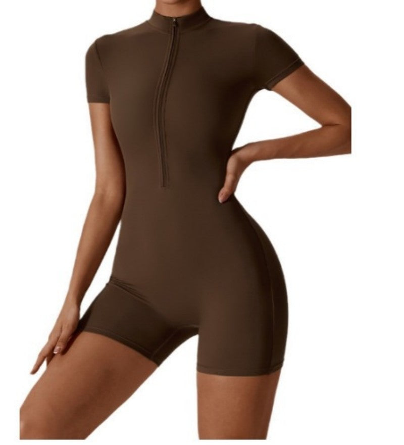 Summer Zipper Yoga Suit