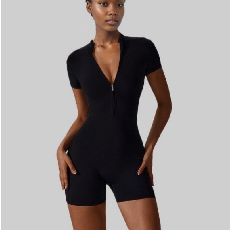 Summer Zipper Yoga Suit