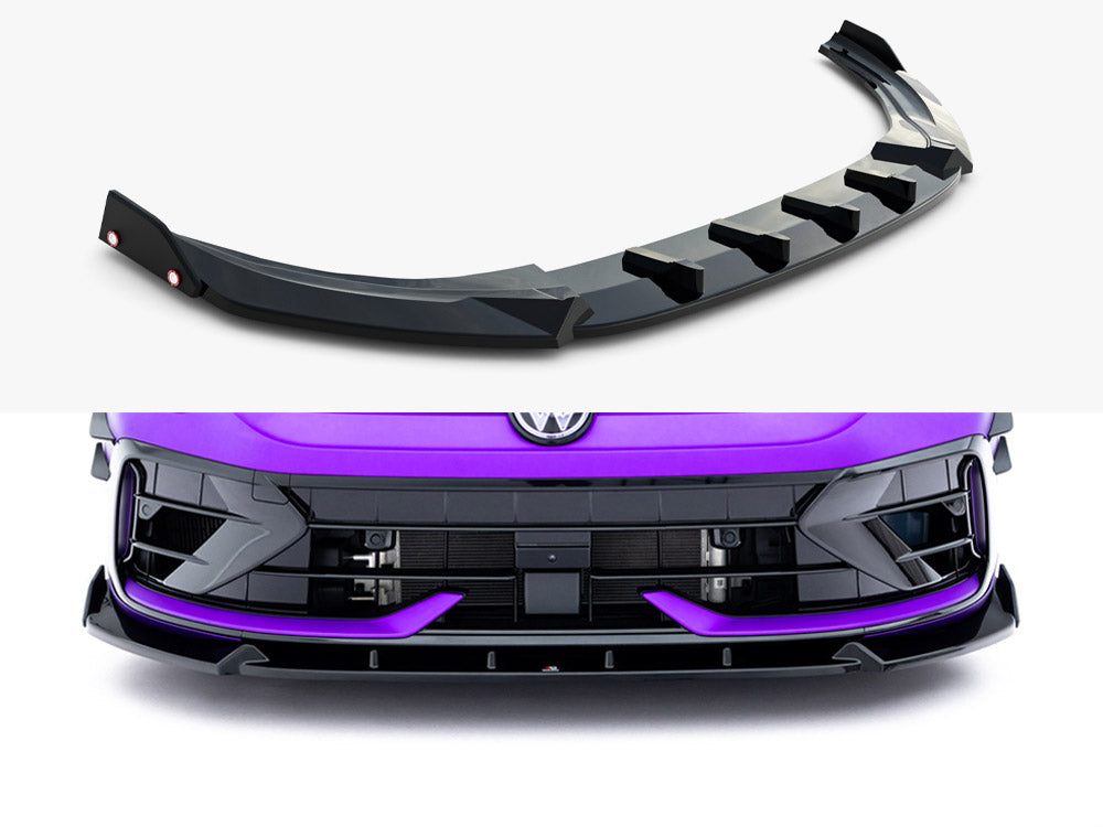 Maxton Design - Aftermarket  Front Splitter V.3 + Flaps Volkswagen Golf R Mk8 Facelift