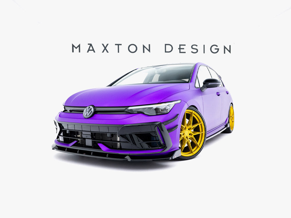 Maxton Design - Aftermarket  Front Splitter V.3 + Flaps Volkswagen Golf R Mk8 Facelift