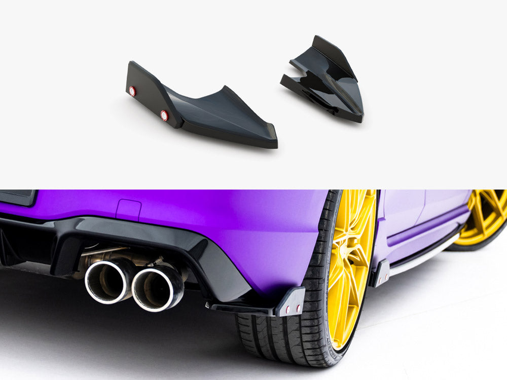 Maxton Design - Aftermarket  Rear Side Splitters V.5 + Flaps Volkswagen Golf R Mk8 Facelift