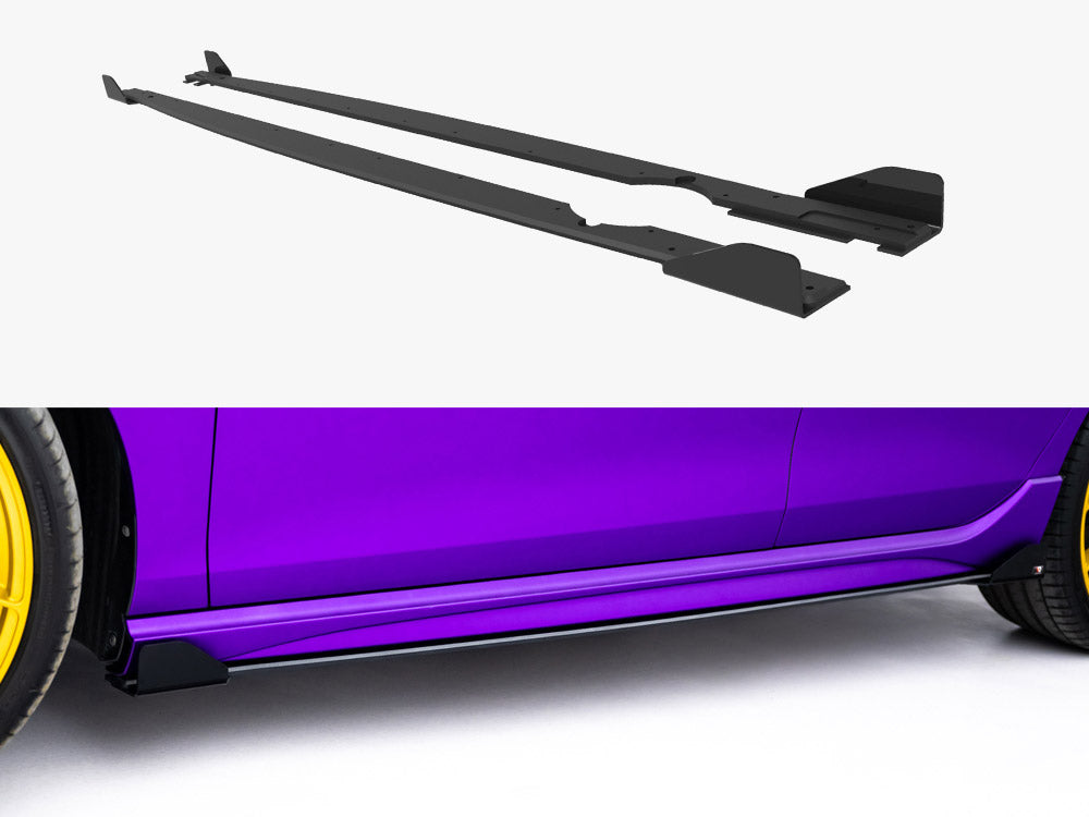 Maxton Design - Aftermarket  Street PRO Side Skirts Diffusers + Flaps Volkswagen Golf R Mk8 / Mk8 Facelift