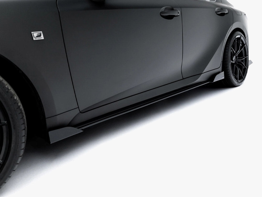 Maxton Design - Aftermarket  Street PRO Side Skirt Diffusers + Flaps Lexus IS 500 Mk3 Facelift 2 (XE30)