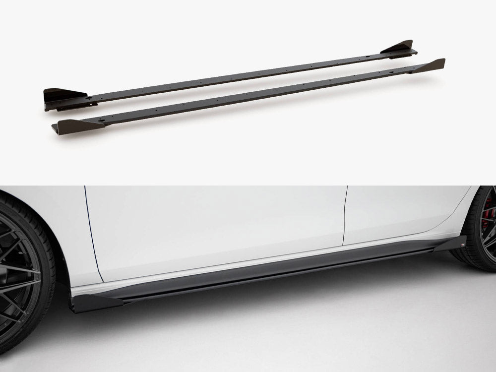 Maxton Design - Aftermarket  STREET PRO SIDE SKIRTS DIFFUSERS + FLAPS VOLKSWAGEN GOLF GTI / GTE / GTI CLUBSPORT / R-LINE MK8