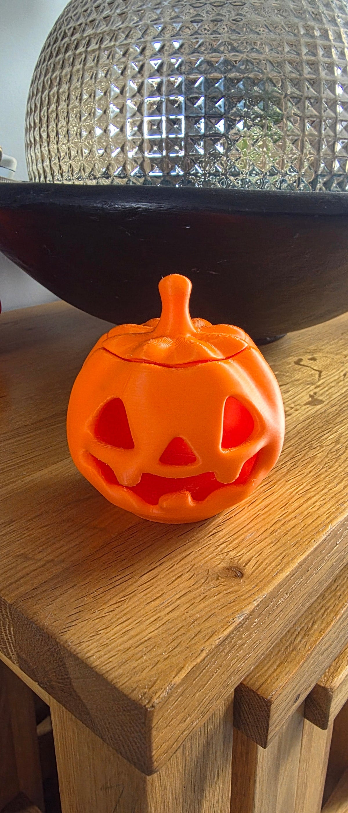 Pumpkin Tealight Lantern with LED Tealight