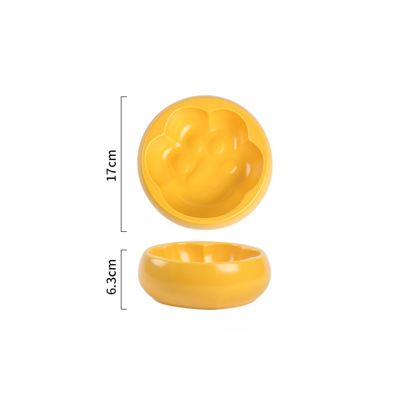 Ceramic Cat's Claw Anti-overturning Pet Bowl