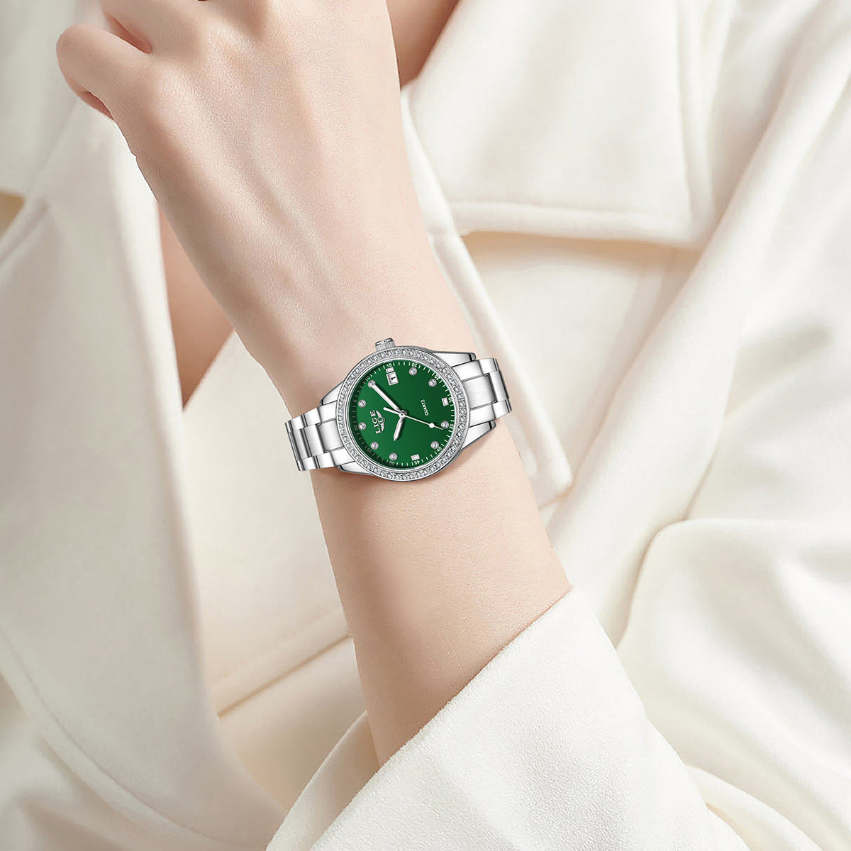Fashion Girl Quartz Watch Diamond-encrusted Multifunctional Waterproof Luminous