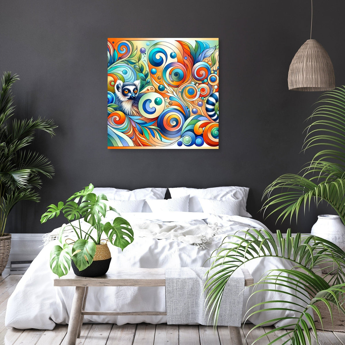 Whimsical Lemur Canvas