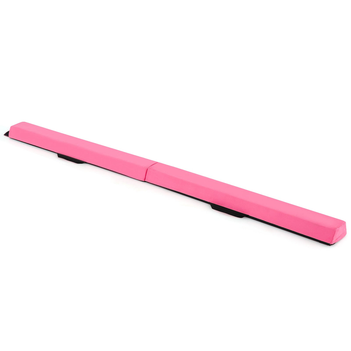 210 CM Folding Balance Beam with Removable Suede Cover and Non-slip Bottom for Kids-Black