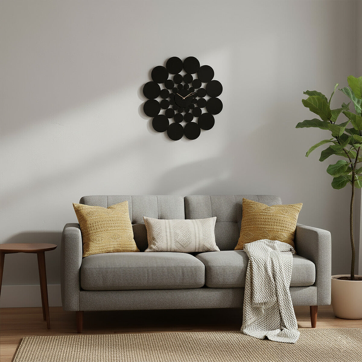51cm Dia Black Discs Design Wall Clock | Datsun