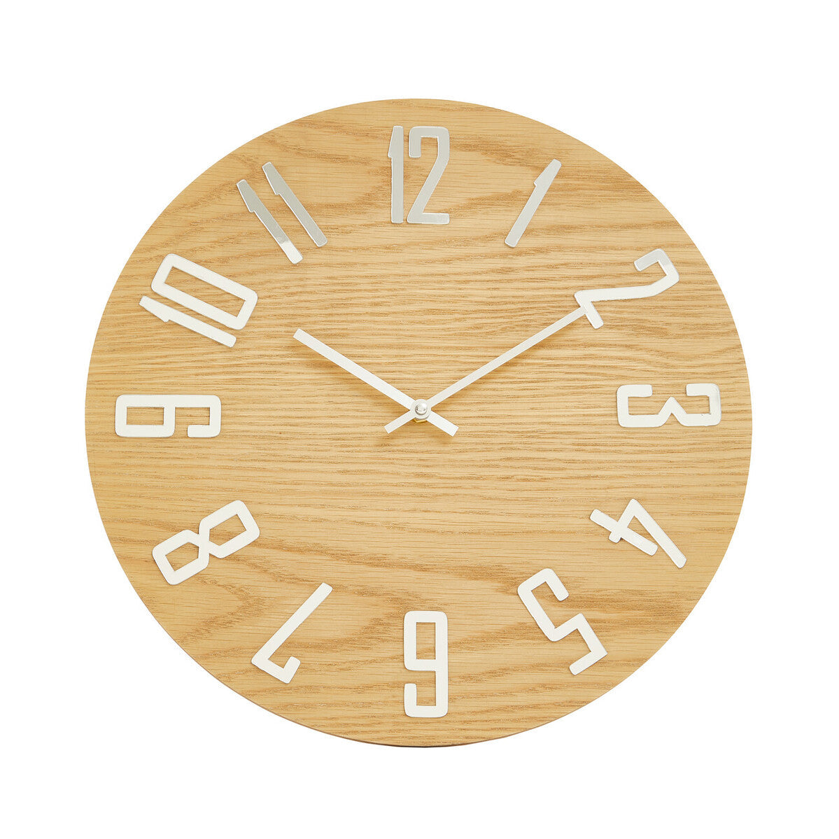 40cm Dia Natural Wood Effect Wall Clock | Vitus