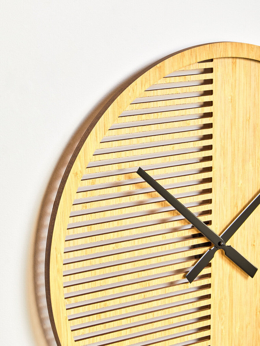40cm Dia Small Wooden Effect Wall Clock | Vitus