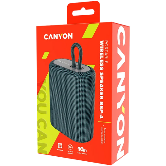 Portable Bluetooth Speaker 5W TWS FM Radio TF Card 1200mAh BSP-4 CANYON