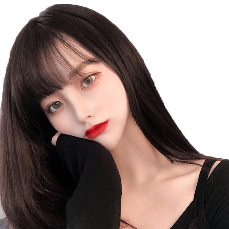 Long Straight Synthetic Wig with Air Fringe