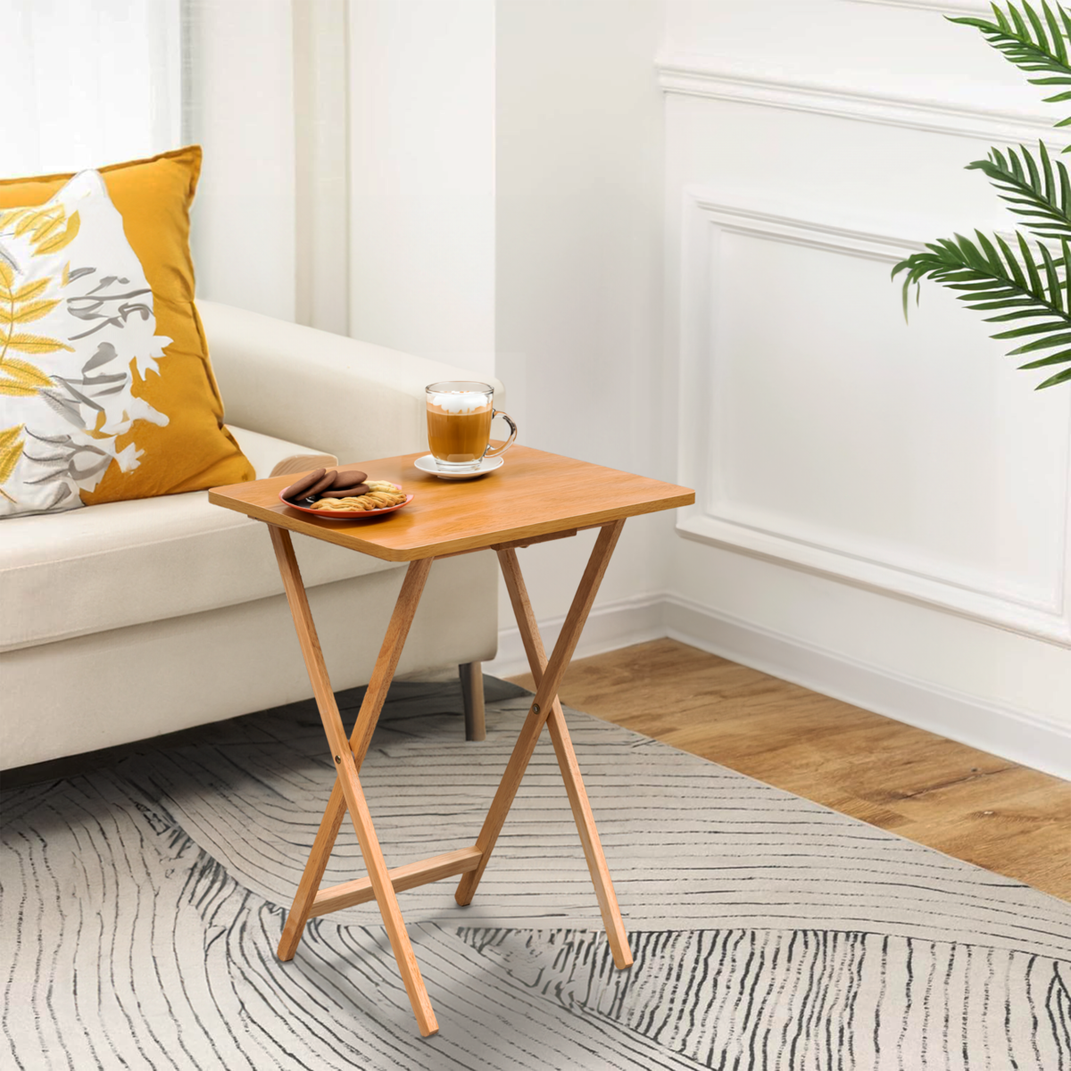 Heva Natural Tropical Hevea Wood Folding Snack Table