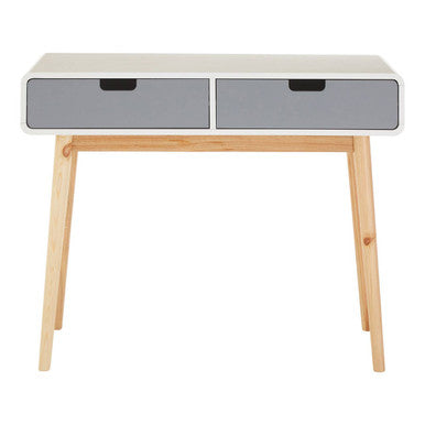 Milo White and Grey Finish 2 Drawer Console Table