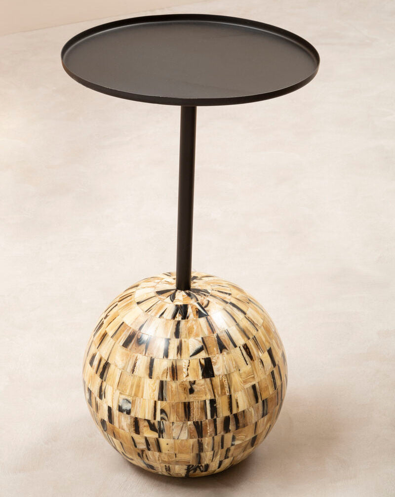 Rova Round Top Side Table with Sphere Mosaic Base