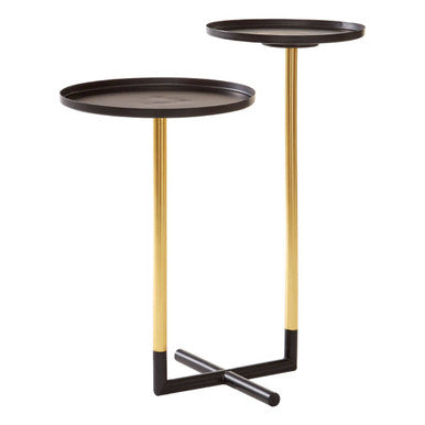 Halle Black and Gold Finish 2 Tier Side Table
