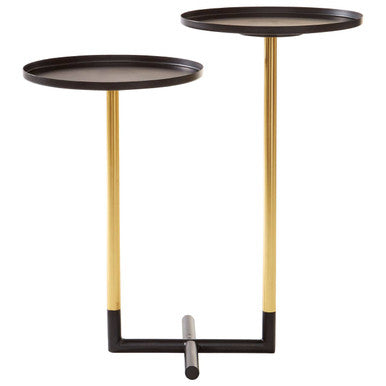 Halle Black and Gold Finish 2 Tier Side Table