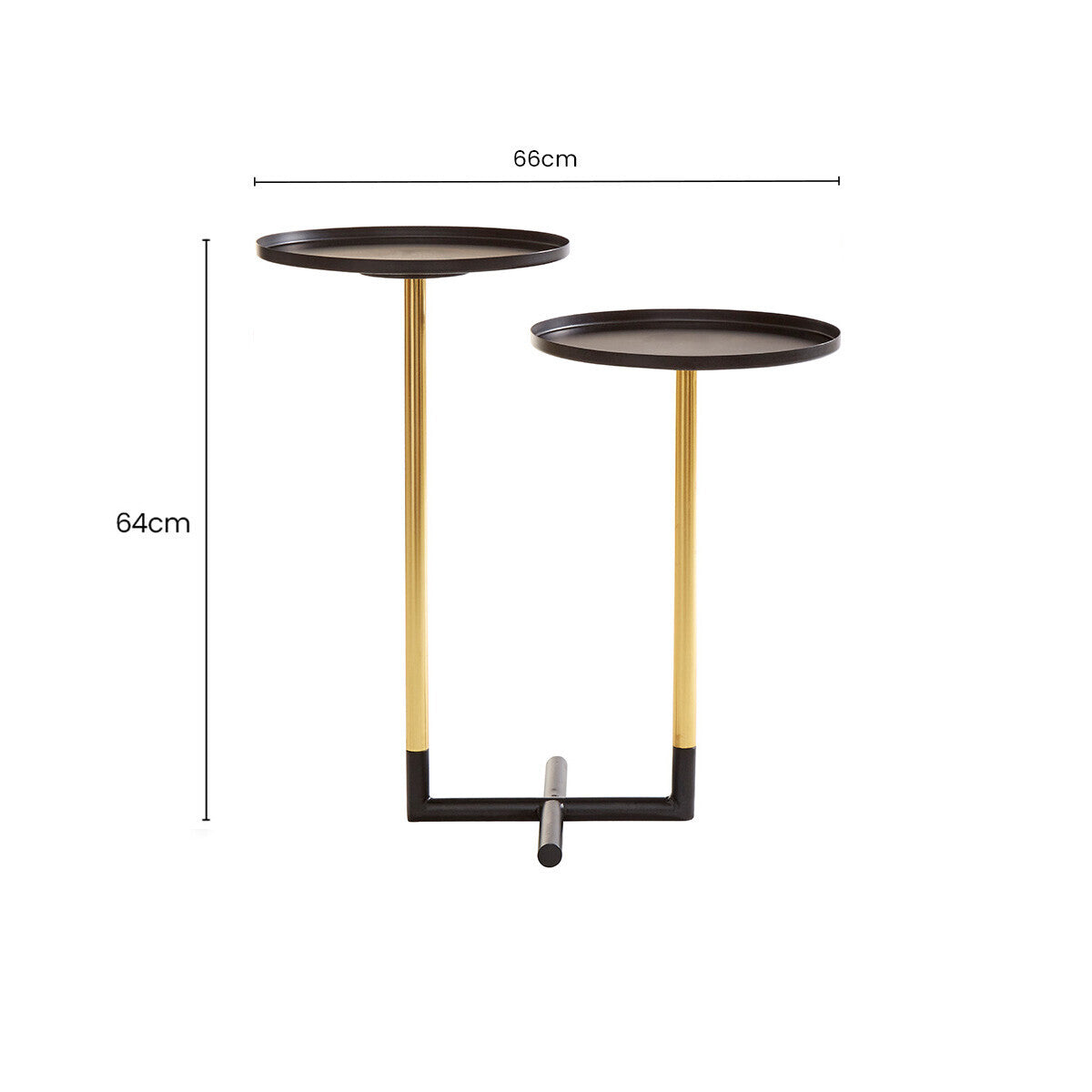 Halle Black and Gold Finish 2 Tier Side Table