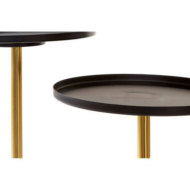 Halle Black and Gold Finish 2 Tier Side Table