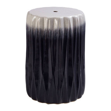 Azul Blue and White Ombre Finish Ceramic Side Table and Stool